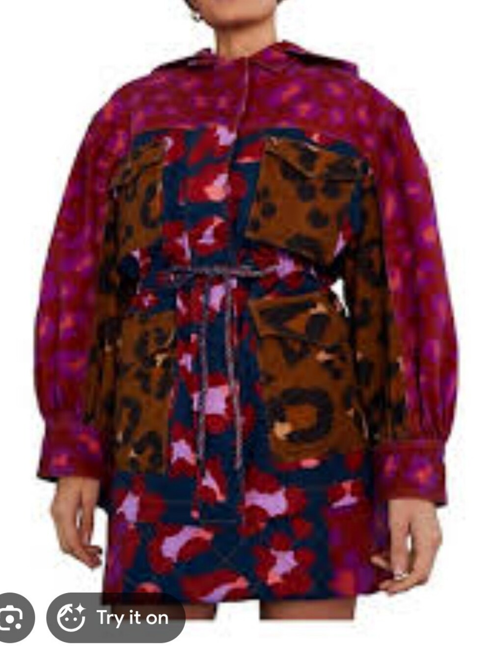 Farm Rio Floral & Patchwork Hooded Jacket & Skirt Set Size Small